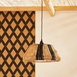 Discount Abat-jour CHIBA coloris noir et beige 21 x 45 cm - 4MURS Suspensions