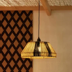 Discount Abat-jour CHIBA coloris noir et beige 21 x 45 cm - 4MURS Suspensions