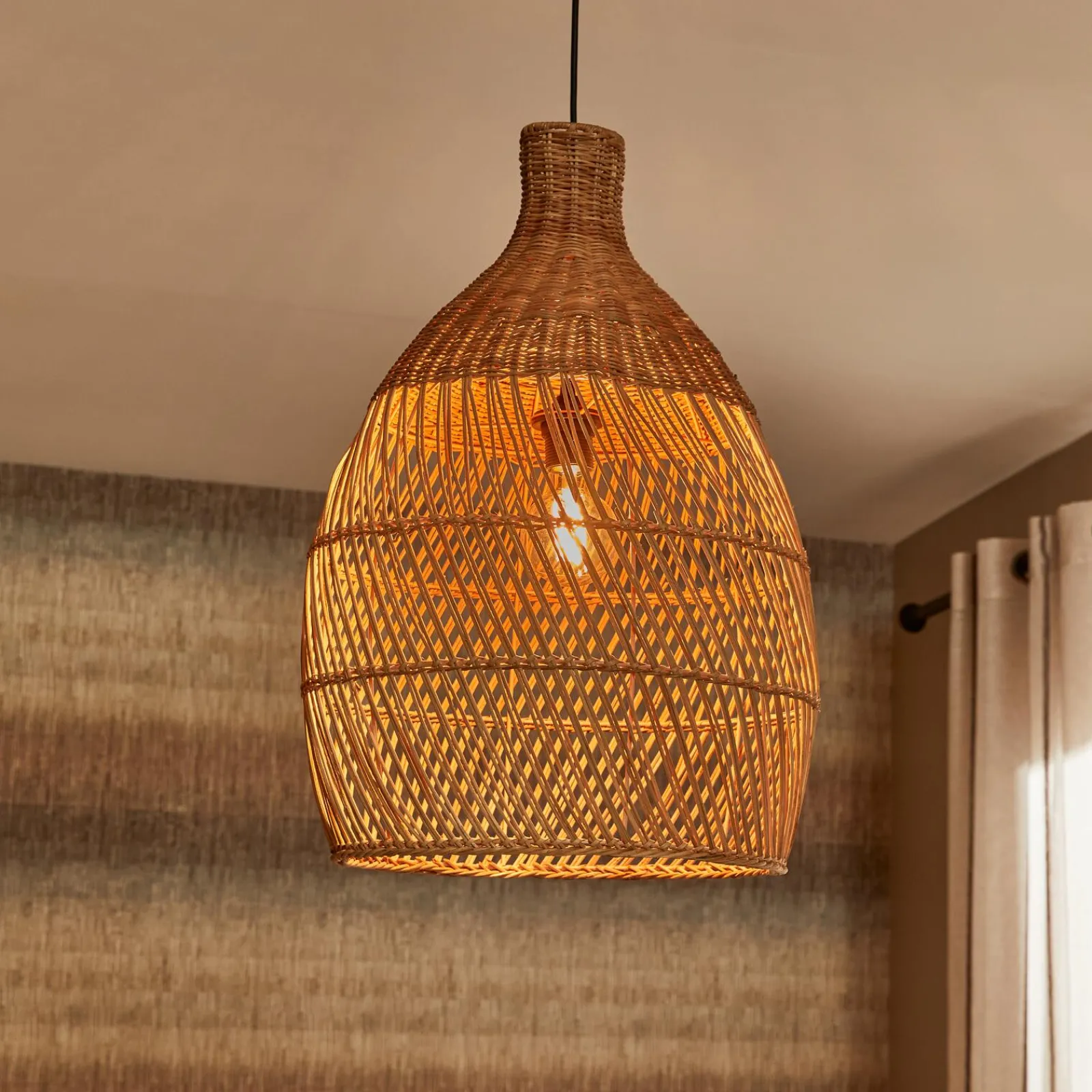 Outlet Abat-jour GHIA coloris rotin 60 x 40 cm - 4MURS Suspensions