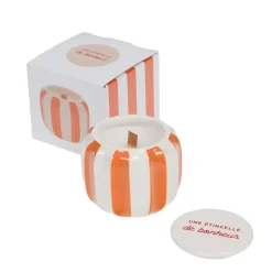 Online Bougie BONHEUR coloris Orange, Blanc - 4MURS Bougies Et Senteurs