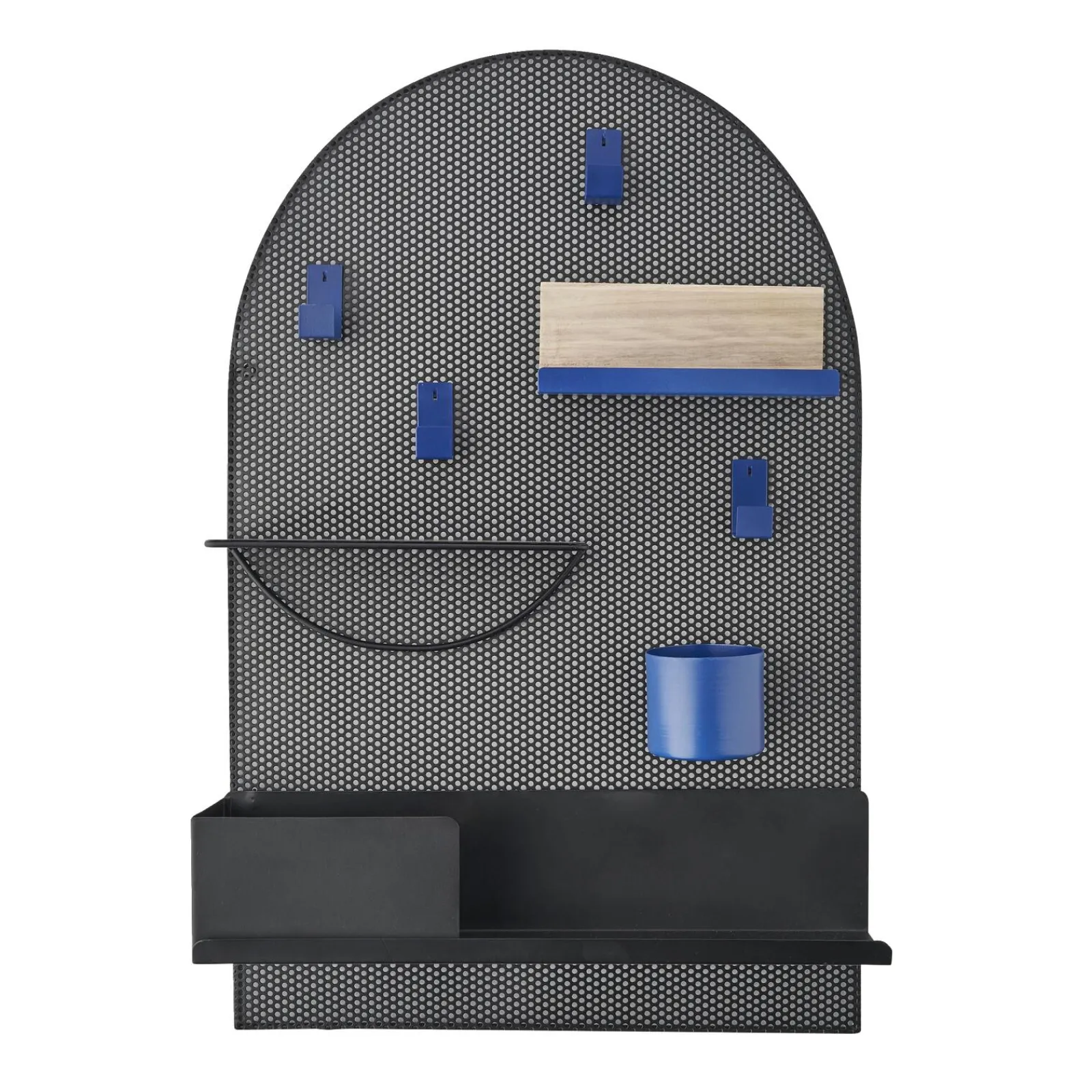 Best Etagère métallique BRADY Noir / bleu / bois - 4MURS Meubles De Rangement