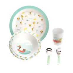 Hot Set repas MARCEL coloris blanc / vert - 4MURS Enfant Déco Enfant|Arts De La Table