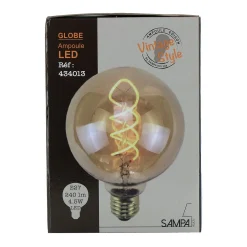 New Ampoule LED GLOBE AMBRE FILAMENT 25W E27 95 mm jaune 14 x 9,5 cm Ampoules