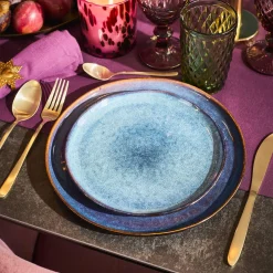 Clearance Assiette NOUKA coloris bleu vert - 4MURS Arts De La Table