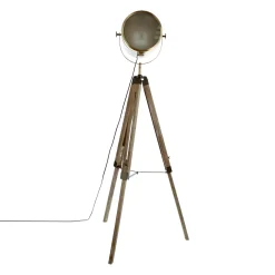 Hot Lampadaire PROJECTEUR or et bois 150 x 25 cm - 4MURS Lampes À Poser