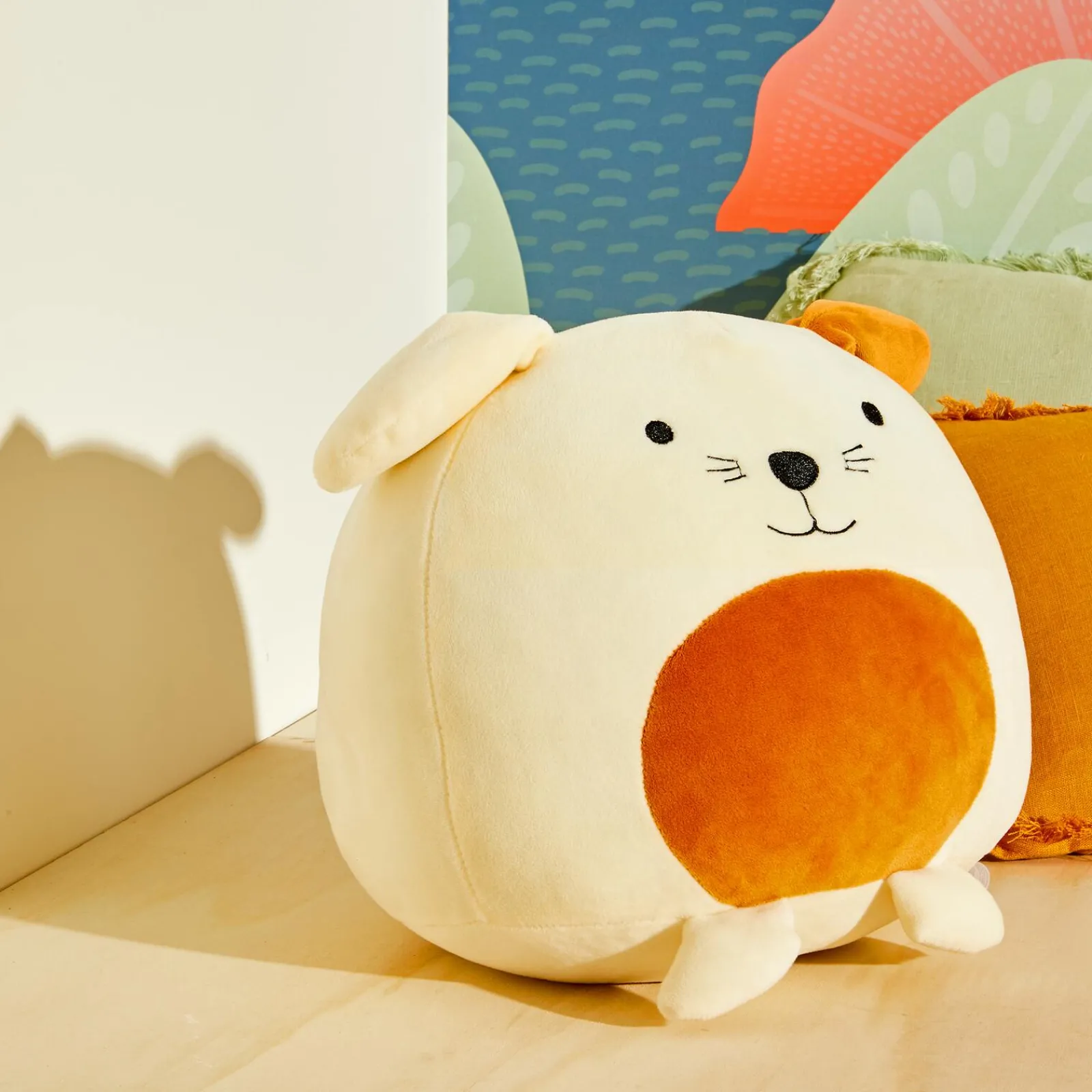 Outlet Coussin WOOF coloris blanc 29 x 25 cm - 4MURS Enfant Textile De Maison Enfant|Coussins
