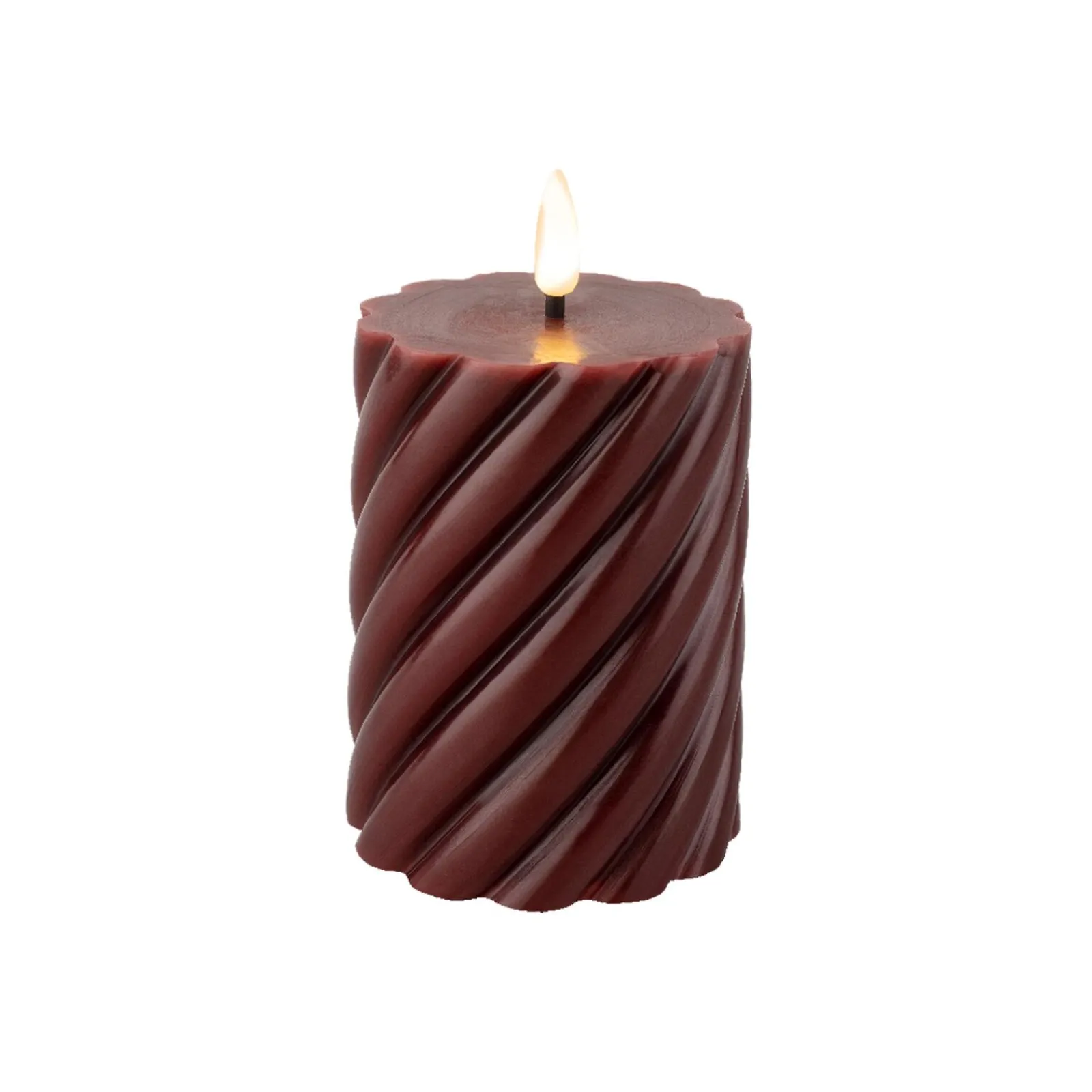 Online Bougie LED VOLUTA coloris bordeaux diamètre 7,5 cm - 4MURS Bougies Et Senteurs