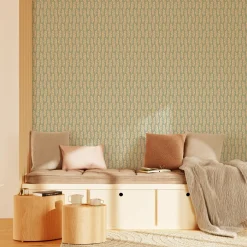 Clearance Papier peint intissé OLÉA vert de gris et doré - 4MURS Papiers Peints