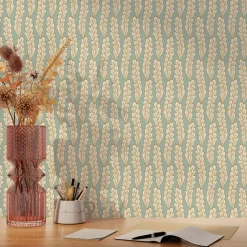 Clearance Papier peint intissé OLÉA vert de gris et doré - 4MURS Papiers Peints