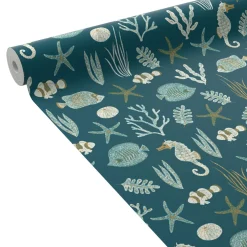 Discount Papier peint intissé SEASTAR coloris bleu canard - 4MURS Papiers Peints