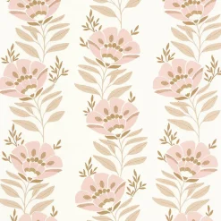 Discount Papier peint intissé SERAPHINA rose poudré et beige - 4MURS Papiers Peints