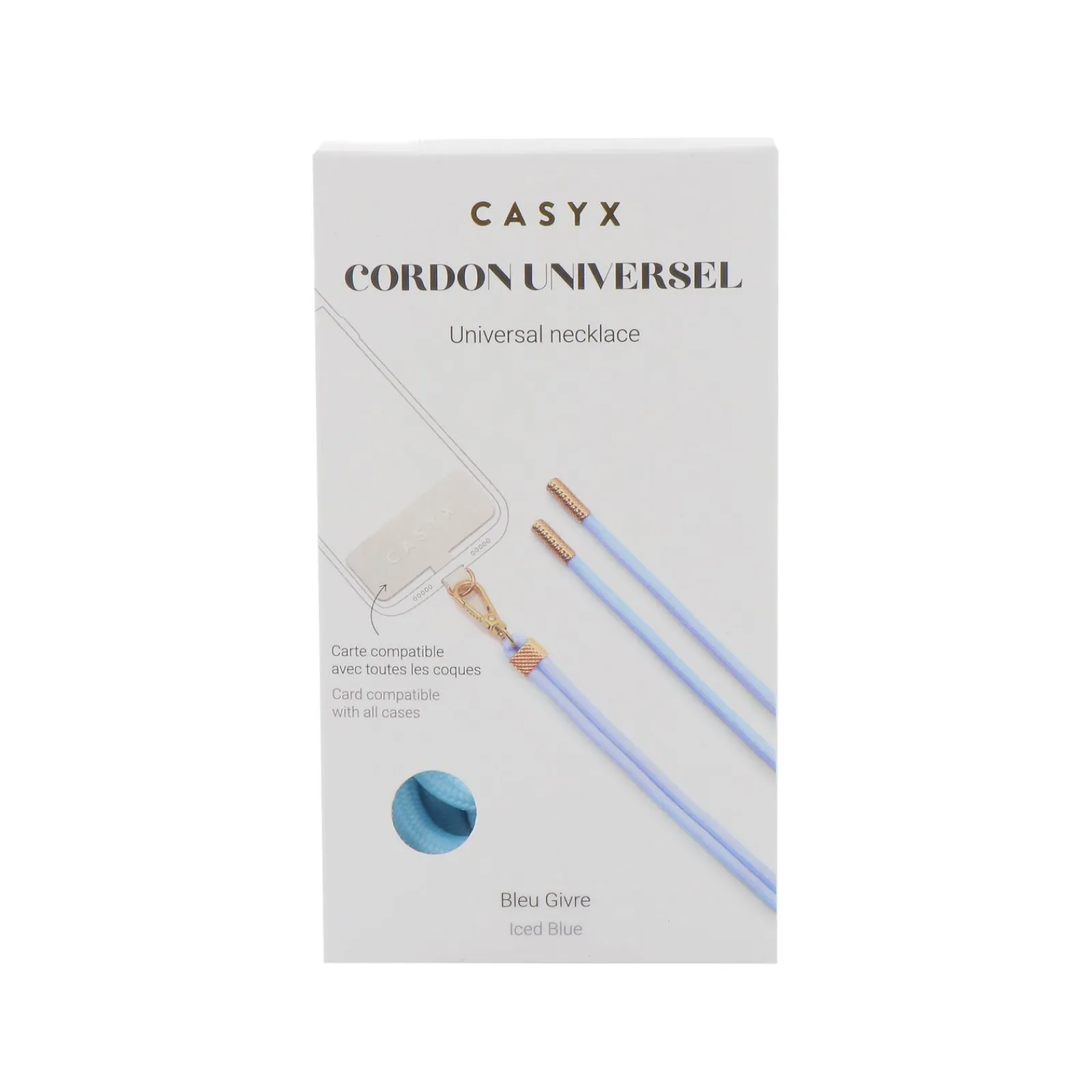 Clearance Cordon de téléphone UNIVERSEL GIVRE coloris bleu - 4MURS Accessoires Mode|Accessoires Multimédia