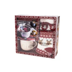 Online Coffret tasses BIEN DANS MES CHAUSSETTES coloris rouge - 4MURS Arts De La Table