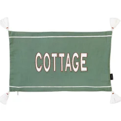 Online Housse de coussin ELAIA coloris vert 30 x 50 cm - 4MURS Coussins