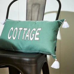 Online Housse de coussin ELAIA coloris vert 30 x 50 cm - 4MURS Coussins