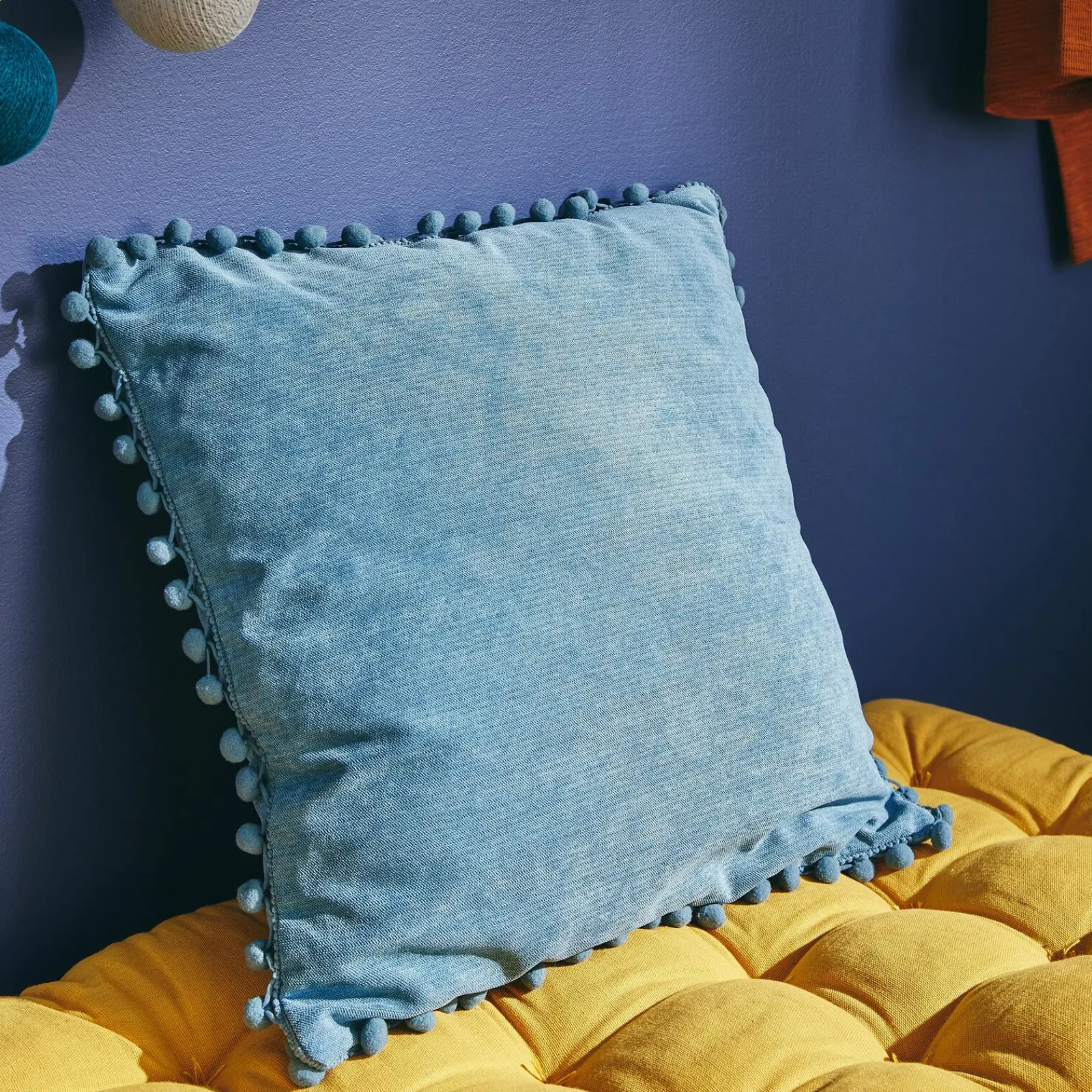 Outlet Coussin BOMMEL coloris vert canard 40 x 40 cm - 4MURS Enfant Textile De Maison Enfant|Coussins