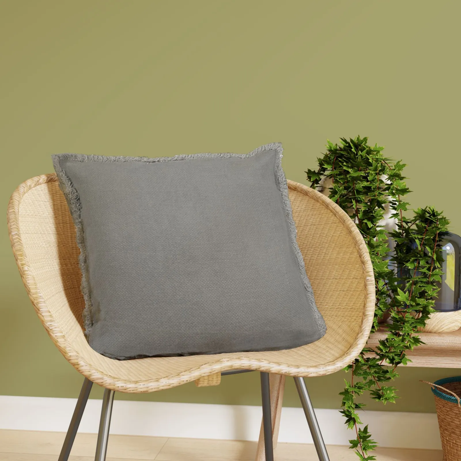 Clearance Coussin BURTA coloris gris perle 45 x 45 cm - 4MURS Coussins