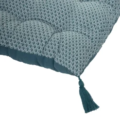 Clearance Coussin de sol OTTO coloris bleu canard 60 x 120 cm - 4MURS Coussins