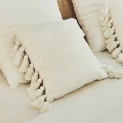 Online Coussin ELNA coloris blanc 45 x 45 cm - 4MURS Coussins