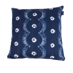 Fashion Coussin FLOWER TIE coloris indigo 50 x 50 cm - 4MURS Coussins