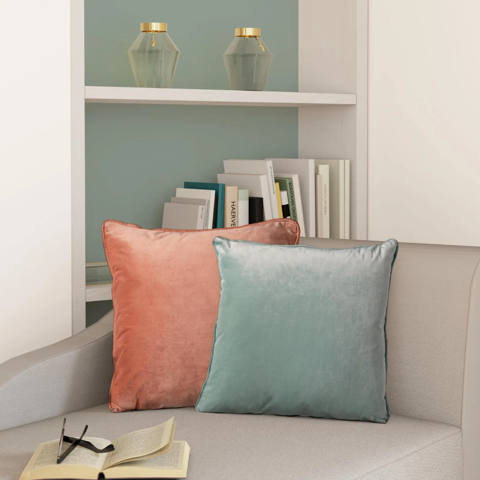 Sale Coussin FYN coloris vert jade 45 x 45 cm - 4MURS Coussins