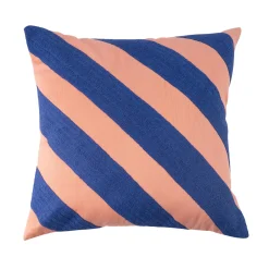 Fashion Coussin GATSBY coloris bleu/pêche 45 x 45 cm - 4MURS Coussins