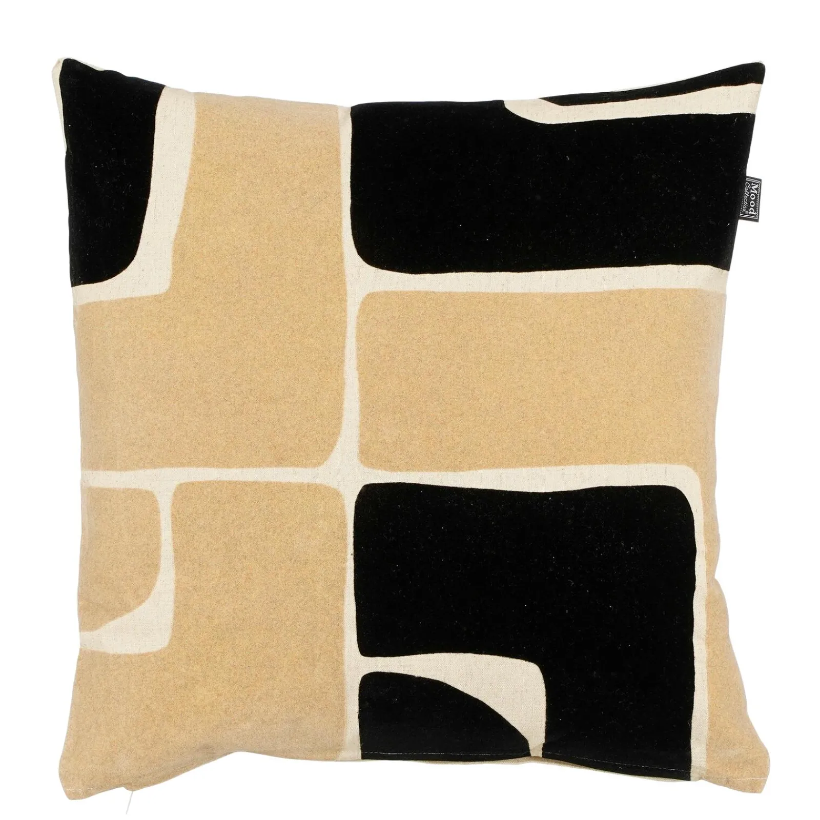 Outlet Coussin KUBU coloris noir/beige 50 x 50 cm - 4MURS Coussins