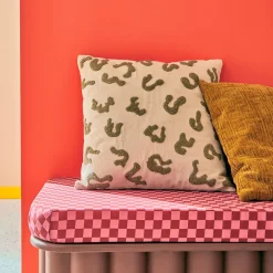 Outlet Coussin LEONIA coloris beige rosé/vert 45 x 45 cm - 4MURS Coussins