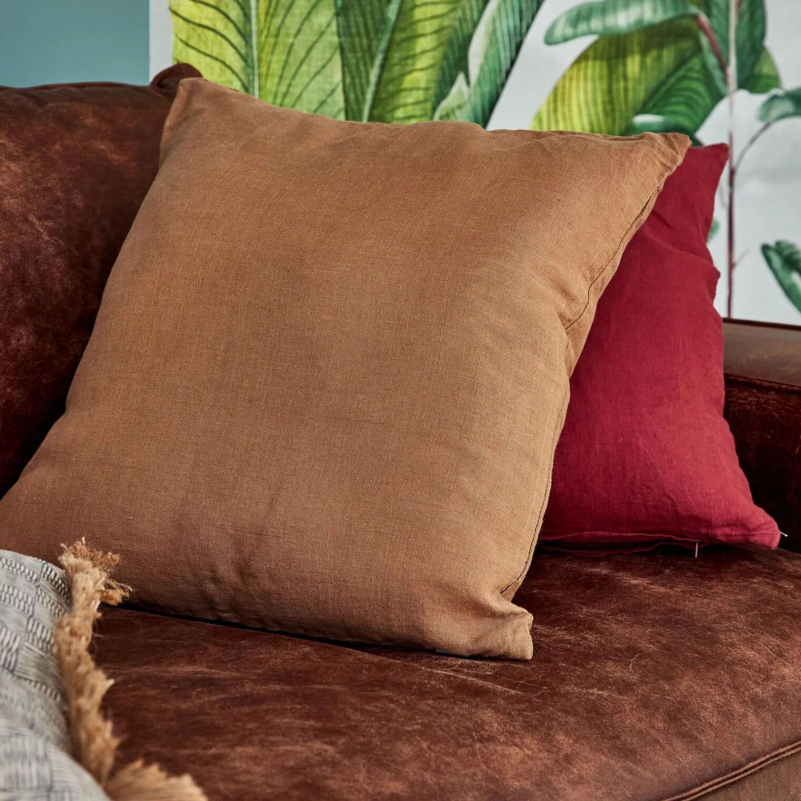 Sale Coussin LINHA coloris tabac 45 x 45 cm - 4MURS Coussins