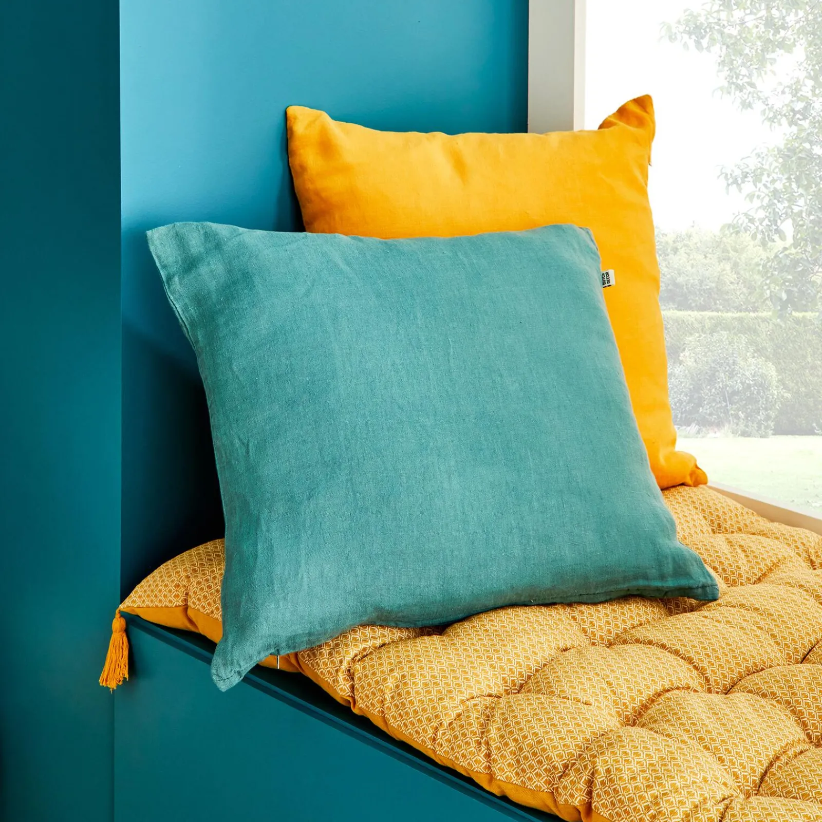 Clearance Coussin LINHA coloris vert jade 45 x 45 cm - 4MURS Coussins