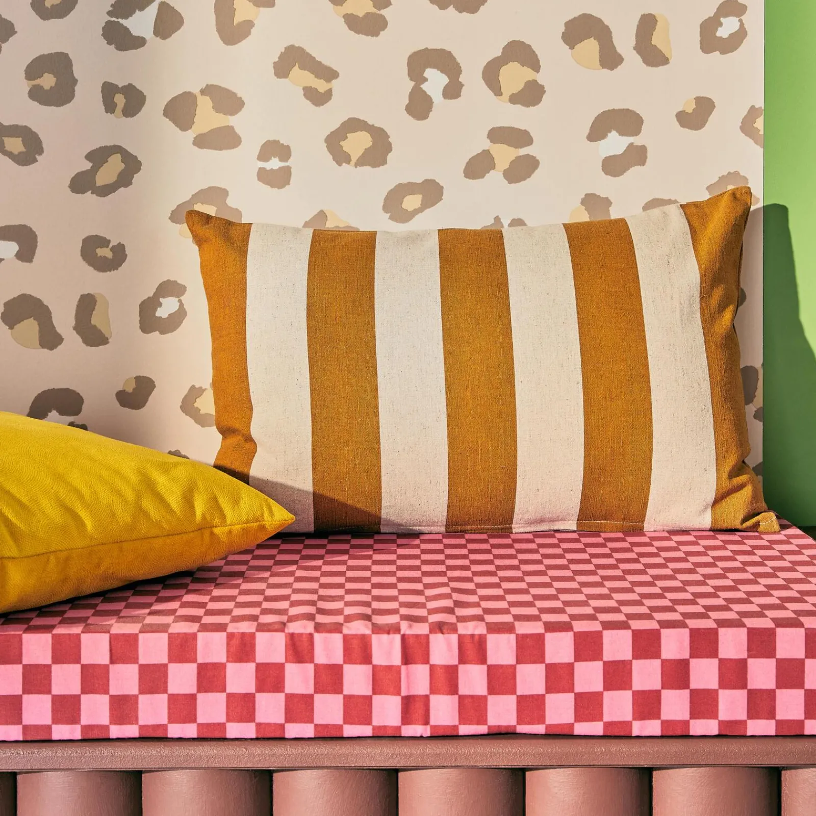 Sale Coussin MONI coloris ocre/ivoire 55 x 35 cm - 4MURS Coussins