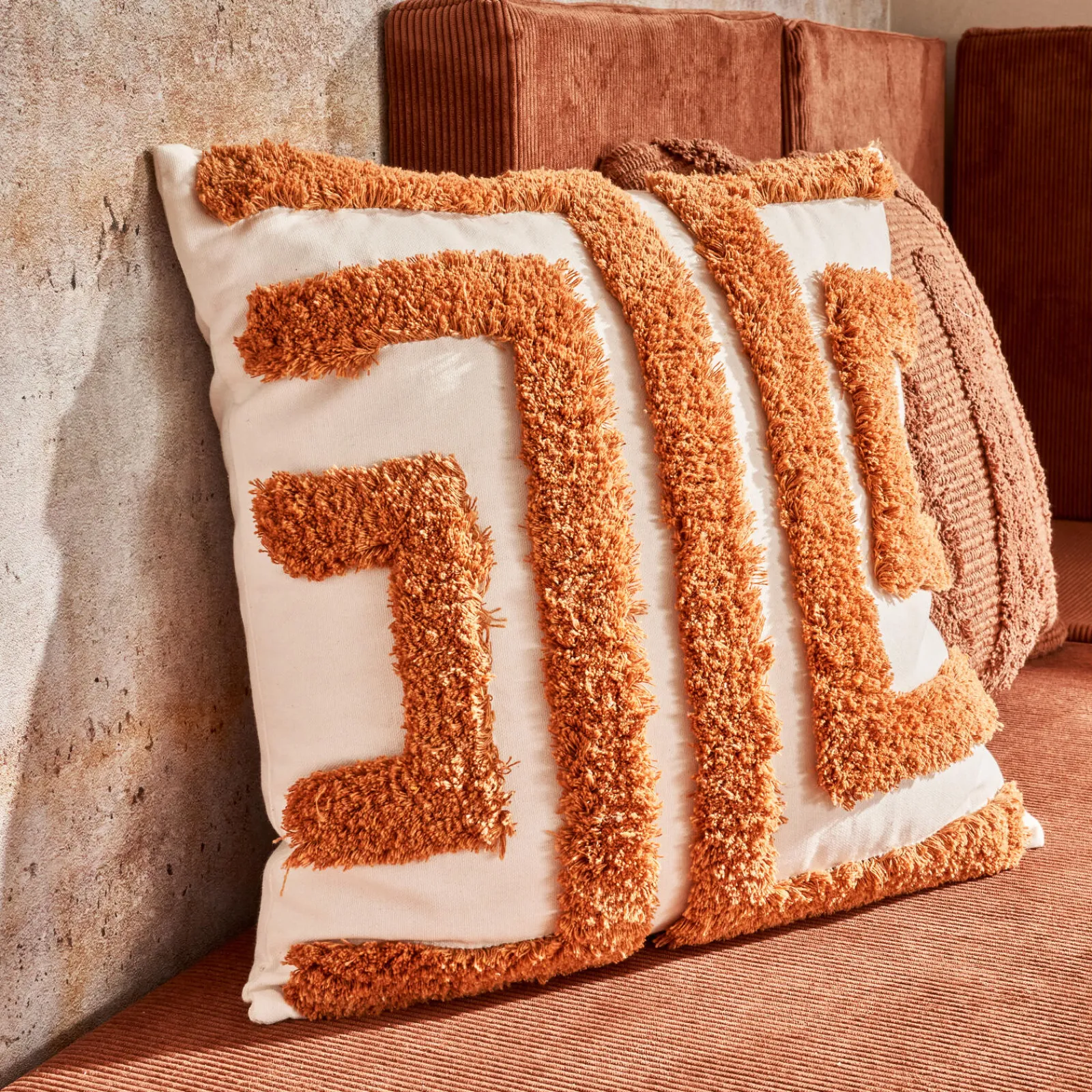 Clearance Coussin SQUAR coloris cuivre 45 x 45 cm - 4MURS Coussins