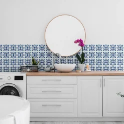 Clearance Revêtement adhésif MINI WALL TILES NADIA BLUE bleu - 4MURS Revêtements Muraux