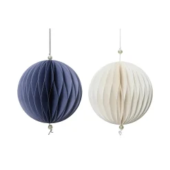 Online Décoration à suspendre BOULE PAPIER PLIÉ Bleu et blanc - 4MURS Objets Déco|Objets Muraux