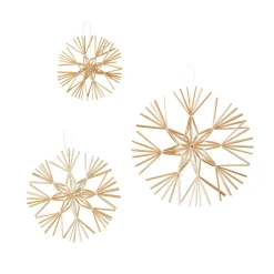 Outlet Décoration à suspendre LOT 3 FLOCONS coloris paille - 4MURS Objets Déco|Objets Muraux