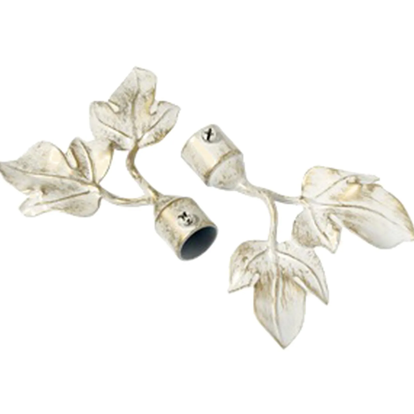 Sale Embout CERUSITE coloris blanc / doré - 4MURS Voilages, Vitrages, Stores Et Accessoires