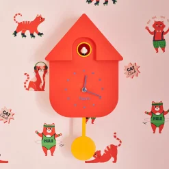Online Horloge MAISON COUCOU coloris rouge - 4MURS Horloges