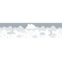 New Frise adhésive NEBIOLO coloris bleu ciel - 4MURS Enfant Papiers Peints Enfant|Papiers Peints