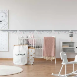 Online Frise adhésive NEBIOLO coloris rose pastel - 4MURS Enfant Papiers Peints Enfant