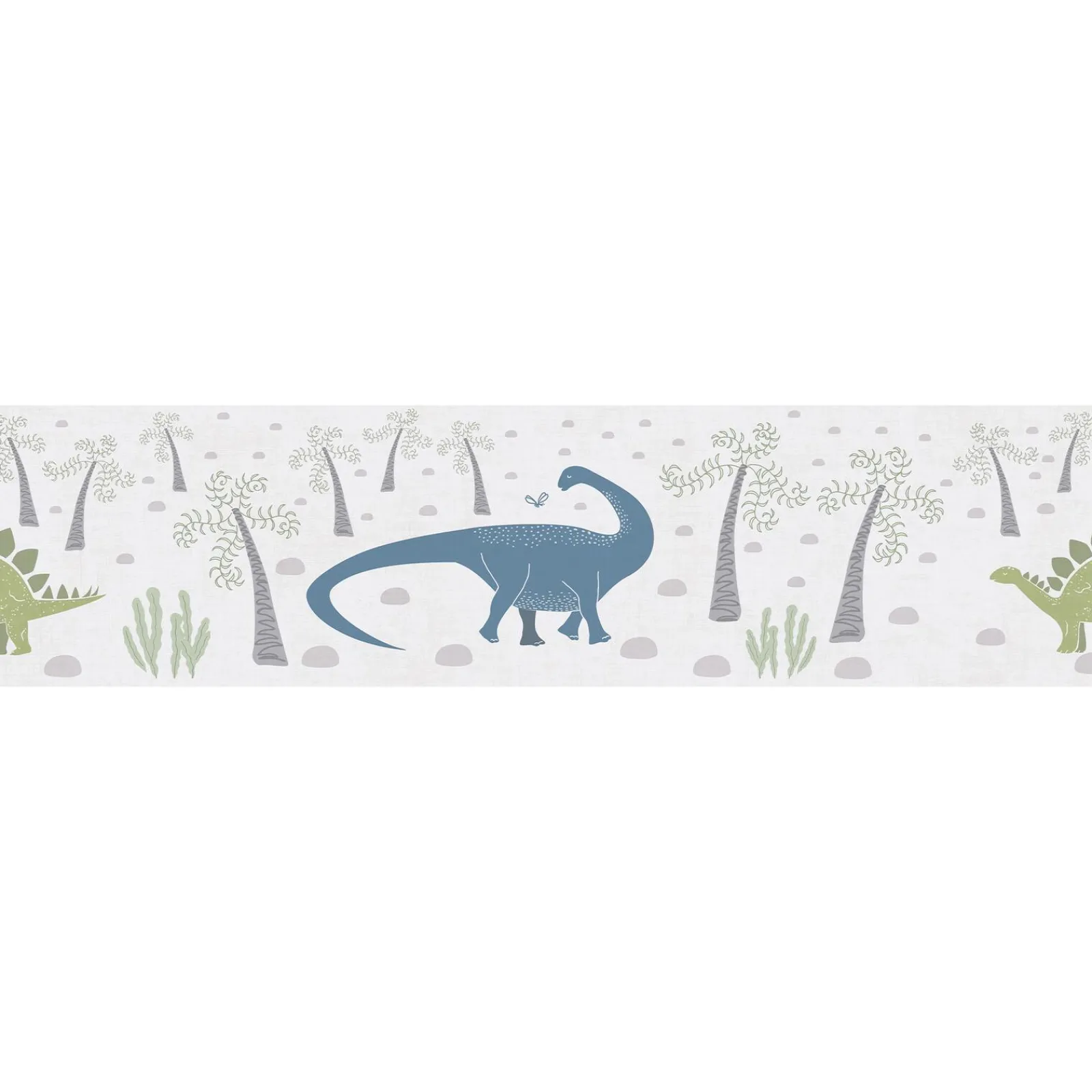 Clearance Frise intissée DINOS coloris vert kaki et bleu - 4MURS Enfant Papiers Peints Enfant|Papiers Peints