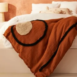 Discount Housse d'édredon TIKRI coloris caramel - 4MURS Linge De Maison