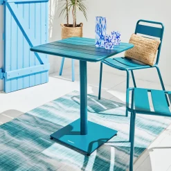 Online Table PHUKET coloris bleu canard 65 x 65 cm - 4MURS Mobilier De Jardin|Tables