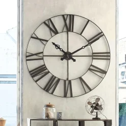 Outlet Horloge en métal GRÉGOIRE coloris brun - 4MURS Horloges