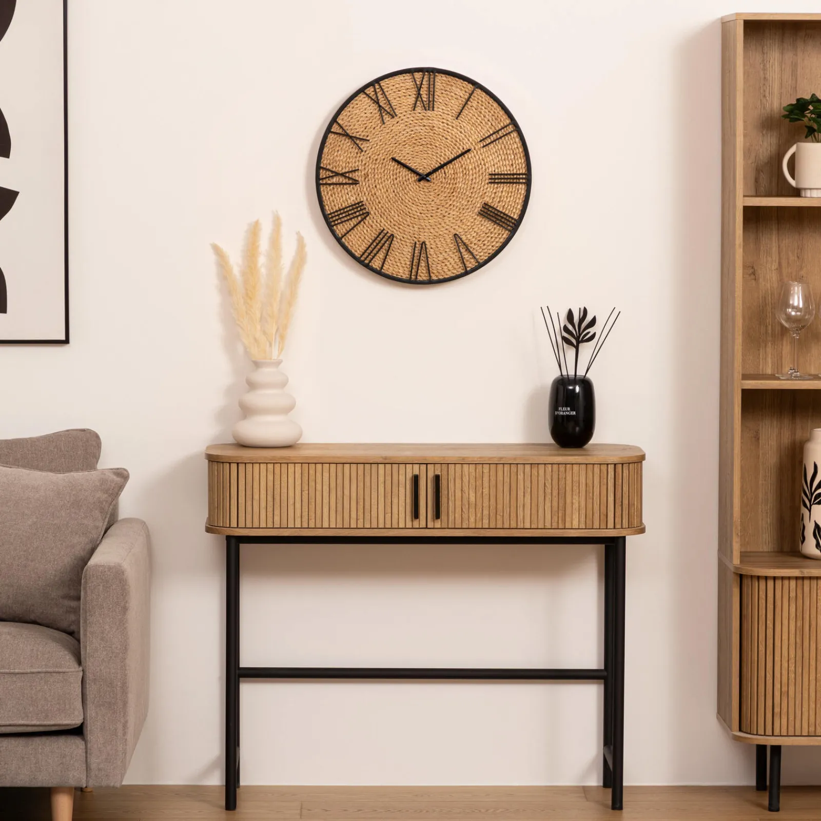 Fashion Horloge PAGLIA coloris noir et beige - 4MURS Horloges