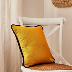 Discount Housse de coussin APONI coloris jaune noir 40 x 40 cm - 4MURS Coussins