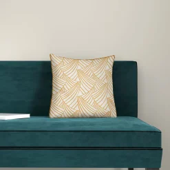 Online Housse de coussin ARDECO coloris jaune/blanc 40 x 40 cm - 4MURS Coussins