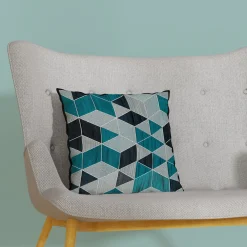 Hot Housse de coussin ARLETTY coloris bleu vert 40 x 40 cm - 4MURS Coussins