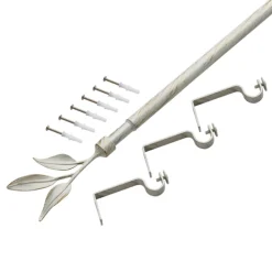 New Kit barre à rideaux ELEGANCE blanc / doré 1,9 cm de 165,0 à 310 cm Voilages, Vitrages, Stores Et Accessoires