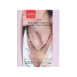 Hot Kit création MON COLLIER EN PIERRES NATURELLES D'AGATE INDIENNE Jeux Et Diy
