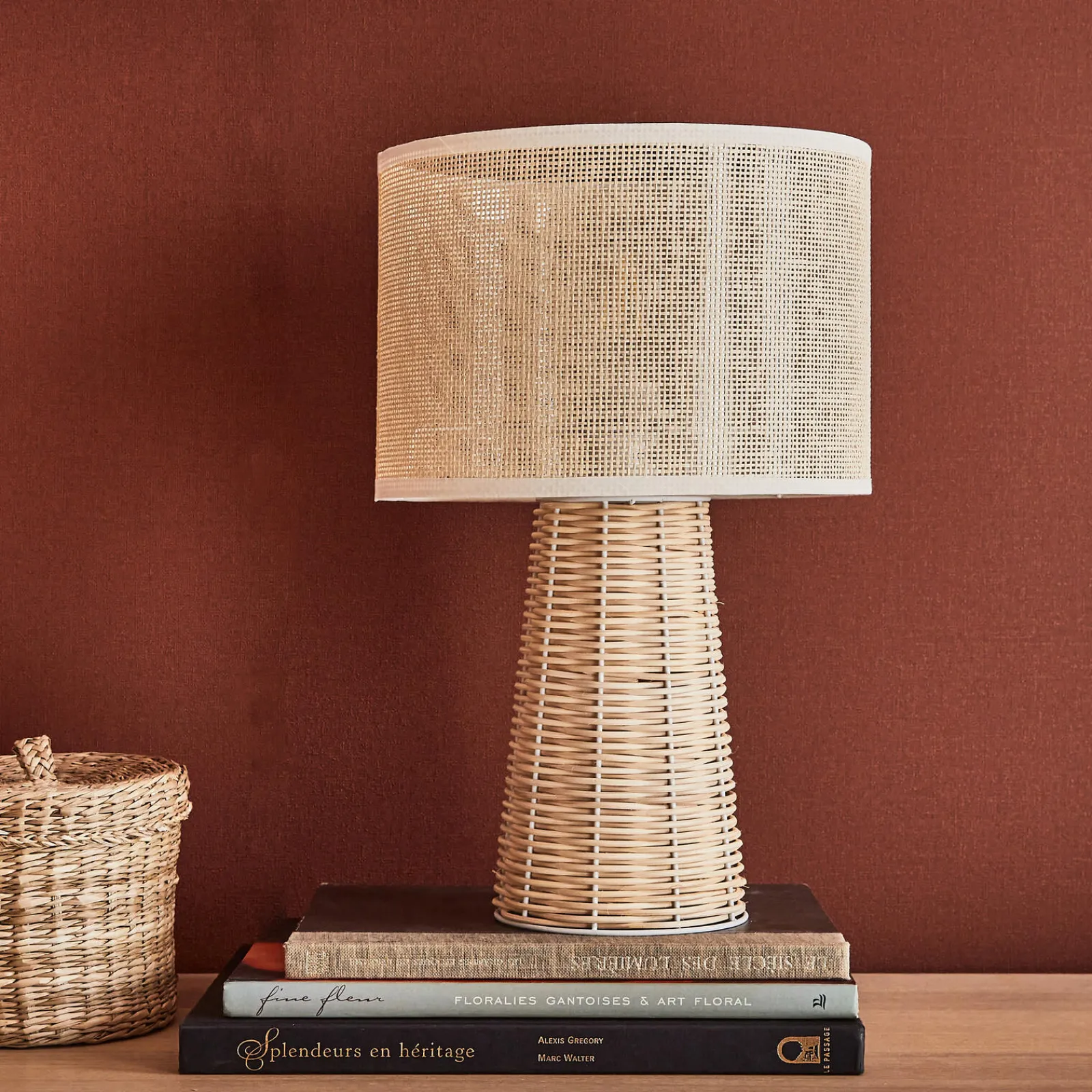 Discount Lampe à poser DANA coloris rotin 39 x 25,5 cm - 4MURS Lampes À Poser